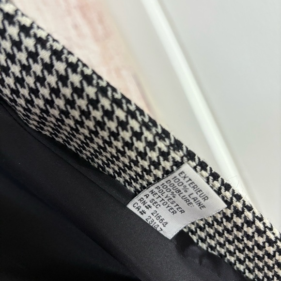 Vintage Talbots Womens Houndstooth Wool Blazer Jacket size 10 Petite - Picture 7 of 13